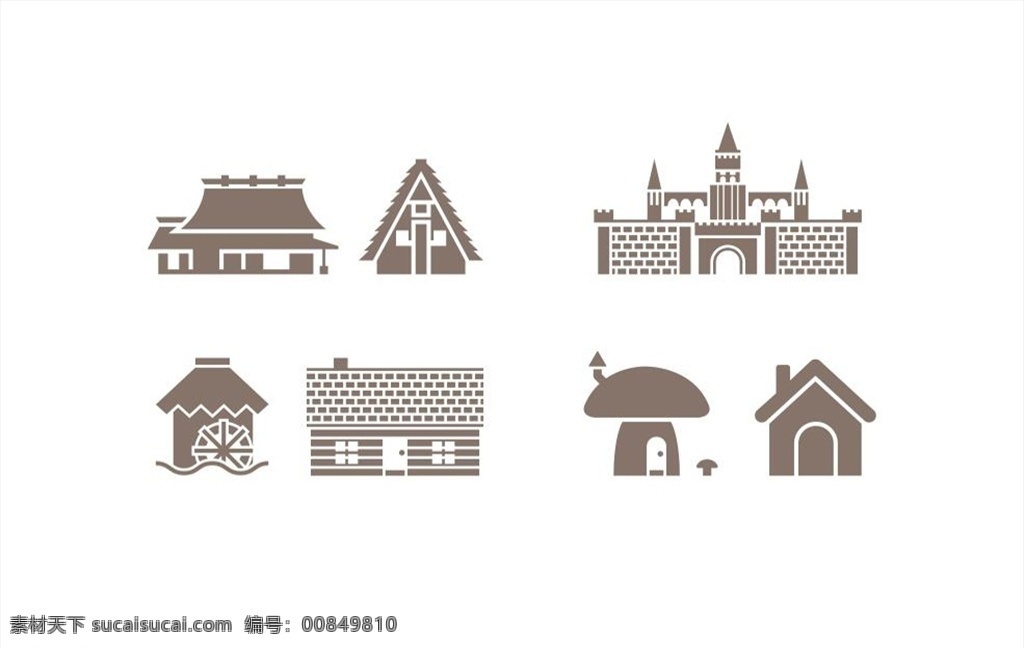 建筑 蘑菇 城堡 房子 图案 图形 标志