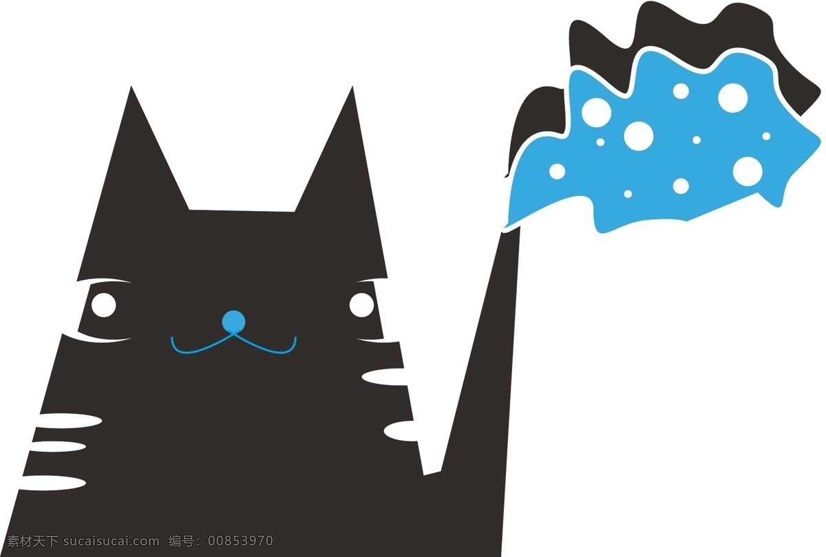 卡通猫咪图片 卡通猫咪 写真 贴纸 海报 卡片 动物 简约 黑白 说话框 动漫 少儿 幼儿园