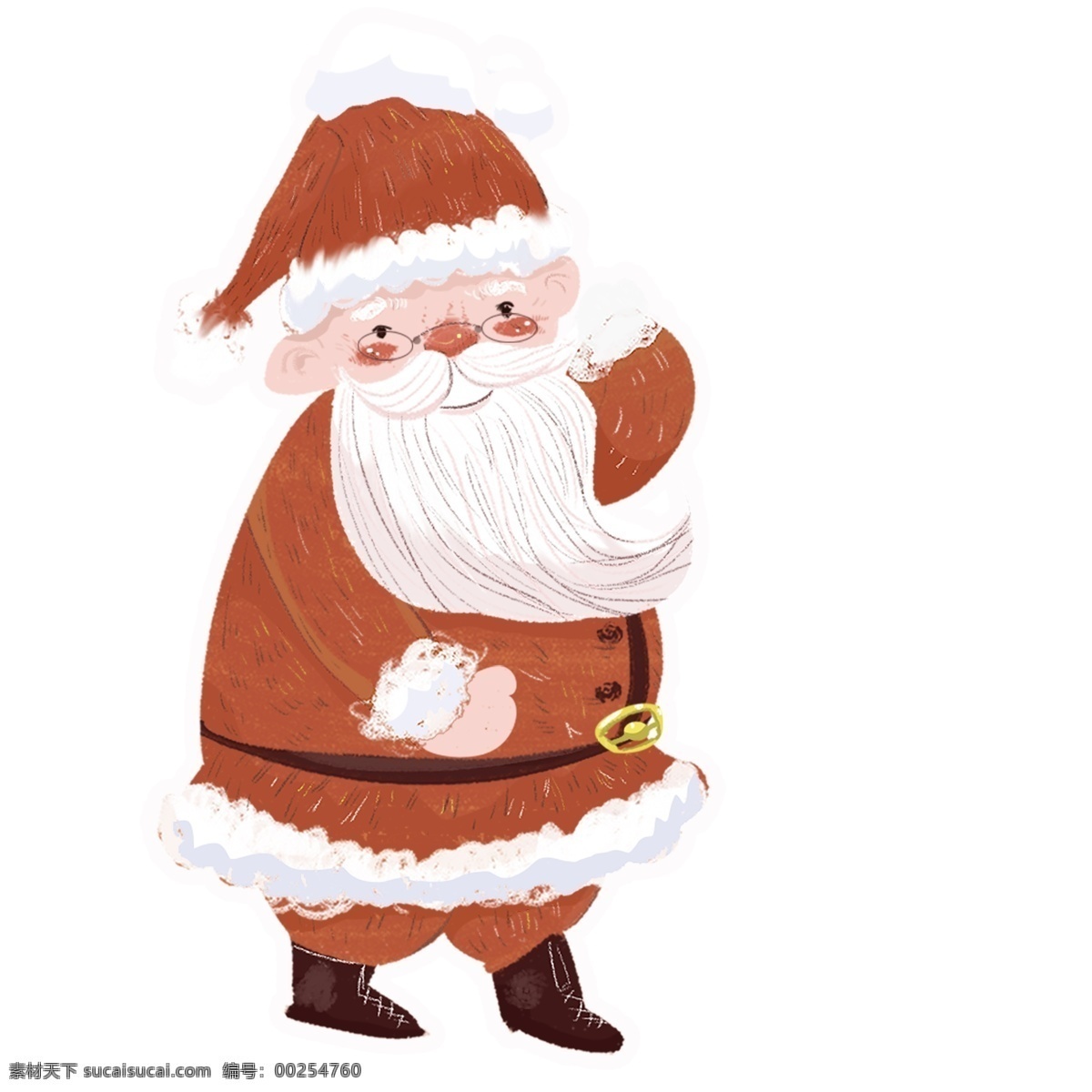 复古 可爱 圣诞 老爷爷 手绘 卡通 圣诞老人 圣诞老公公 插画设计 圣诞节 人物素材
