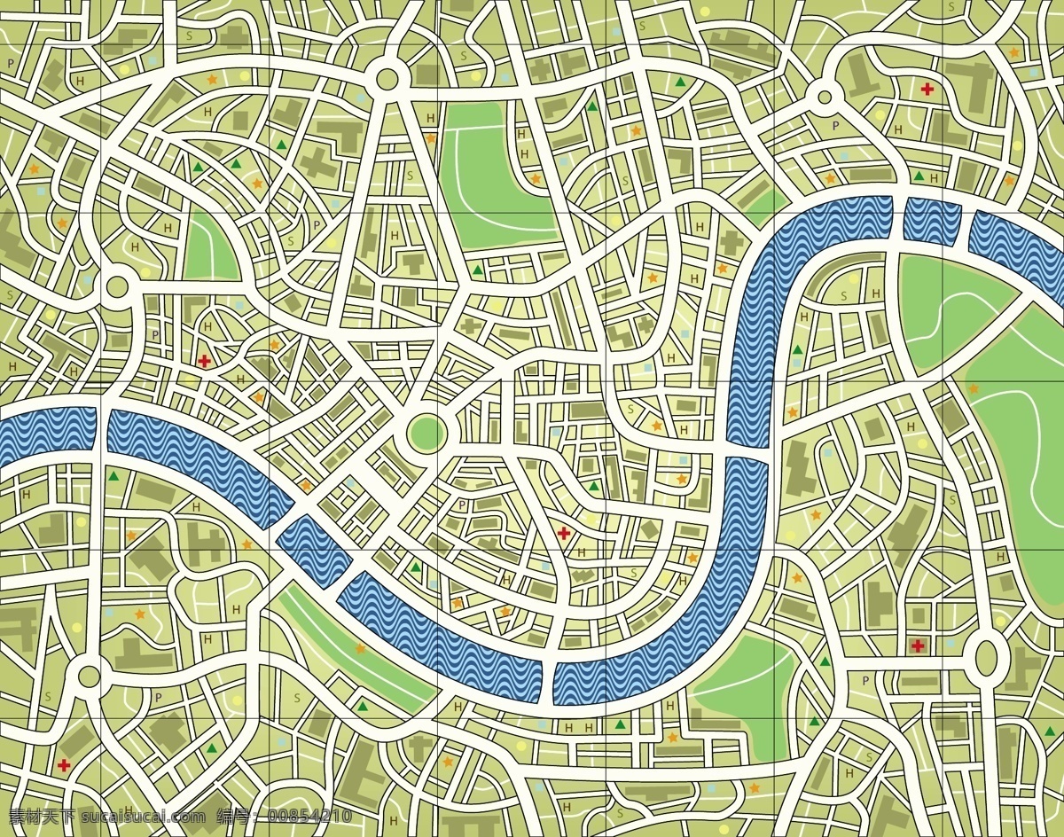 矢量 城市 规划图 道路 map 图纸 图样 测量图 绘图 导航 指路 河流 规划 其他矢量 矢量素材 矢量图库