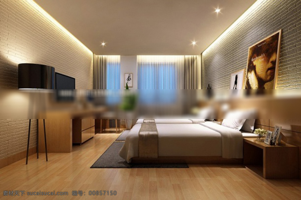 酒店 标 间 3d 模型 3d模型下载 3dmax 现代风格模型 复古风格 欧式风格 古典风格 家具家居 家具模型