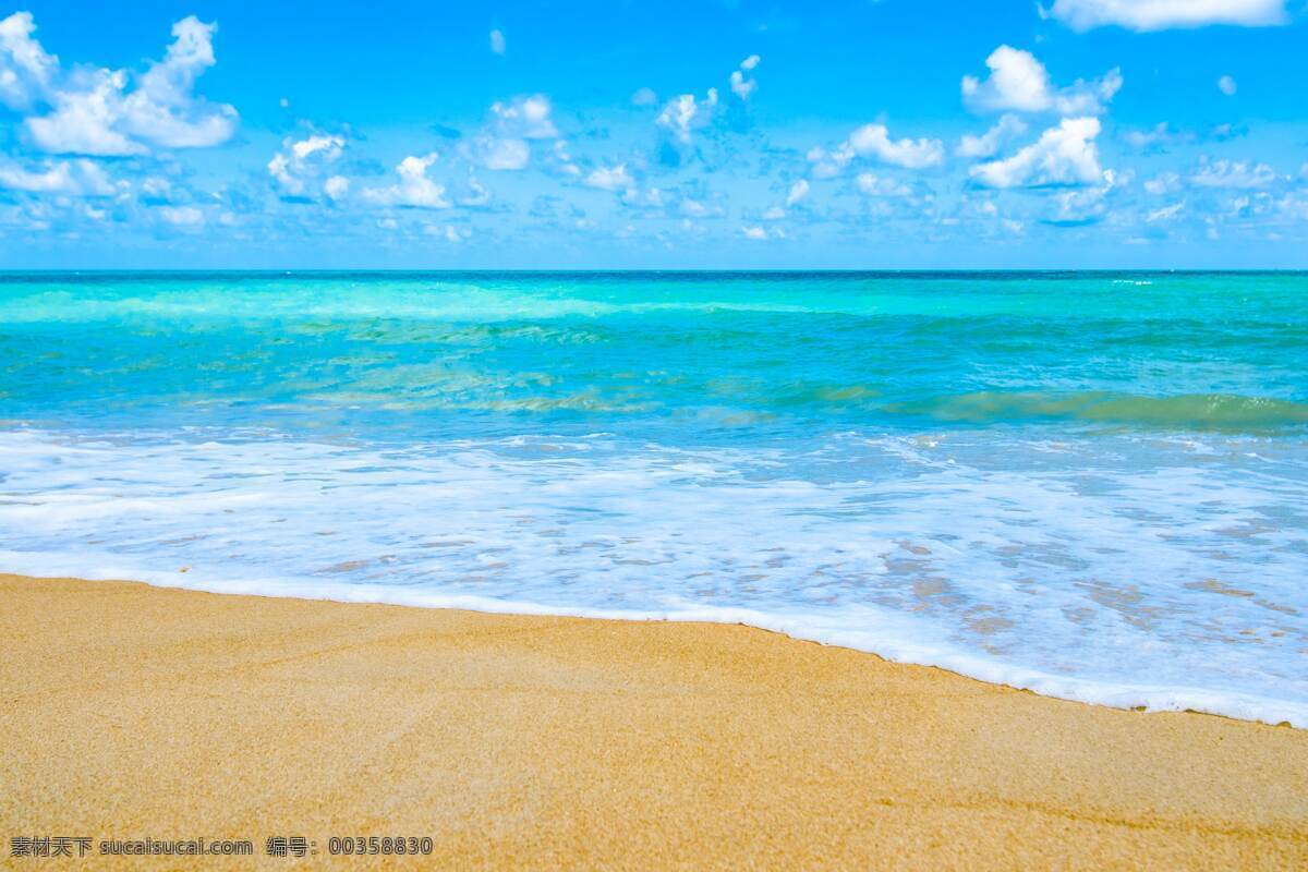 沙滩大海图 沙滩 大海 海洋 浪花 背景 蓝色 清新 自然景观 自然风光