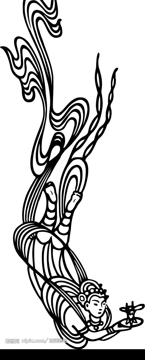 飞天 矢量人物 其他人物 矢量图库