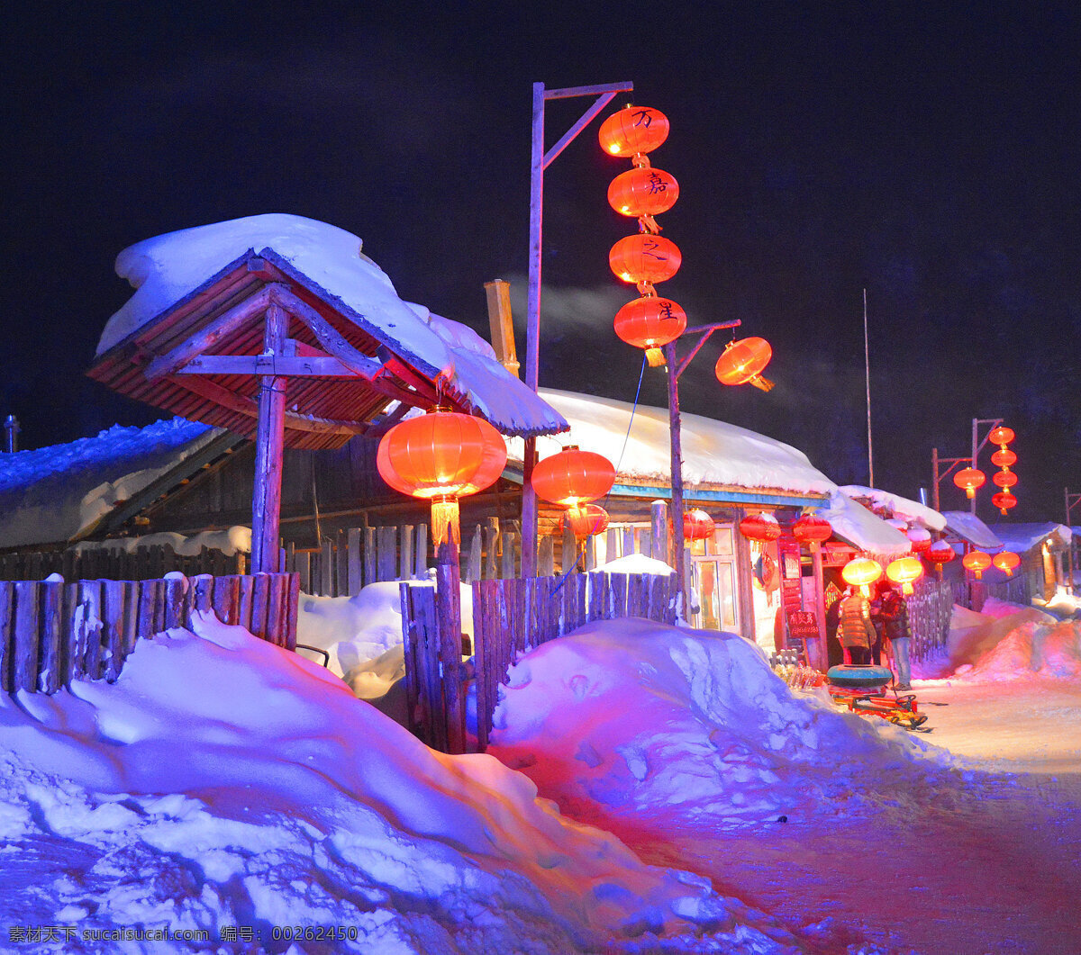 雪乡 北方 夜色 雪 风光 自然风景 自然景观