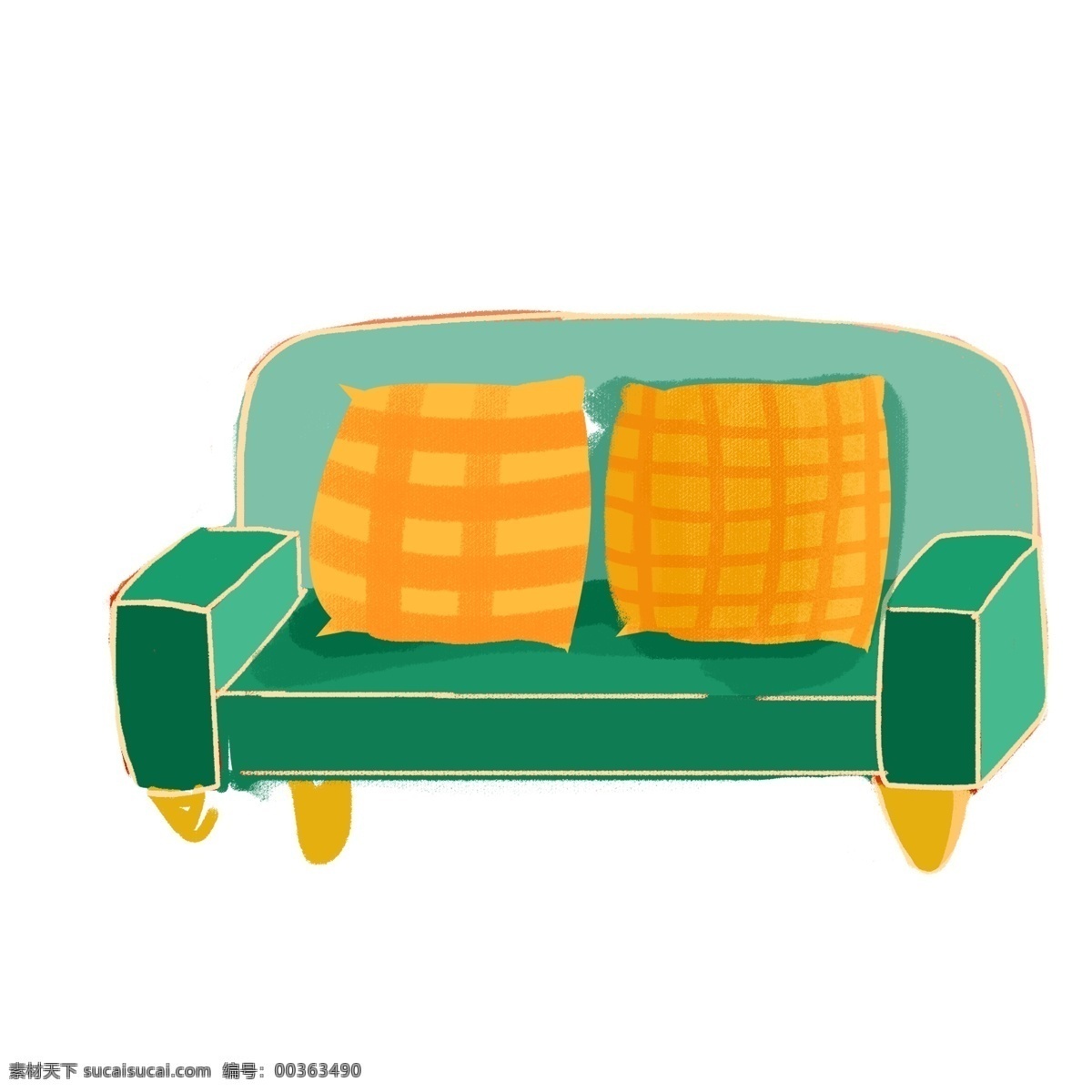 卡通 沙发 图案 元素 卡通沙发 家居沙发 沙发图案 抱枕 家具 元素设计 创意元素 手绘元素 免抠元素