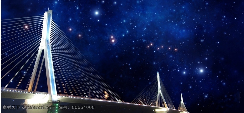 星空 夷陵 长江大桥 夷陵长江大桥 星空大桥 夜景大桥 夜景 桥 桥梁 自然景观 建筑园林