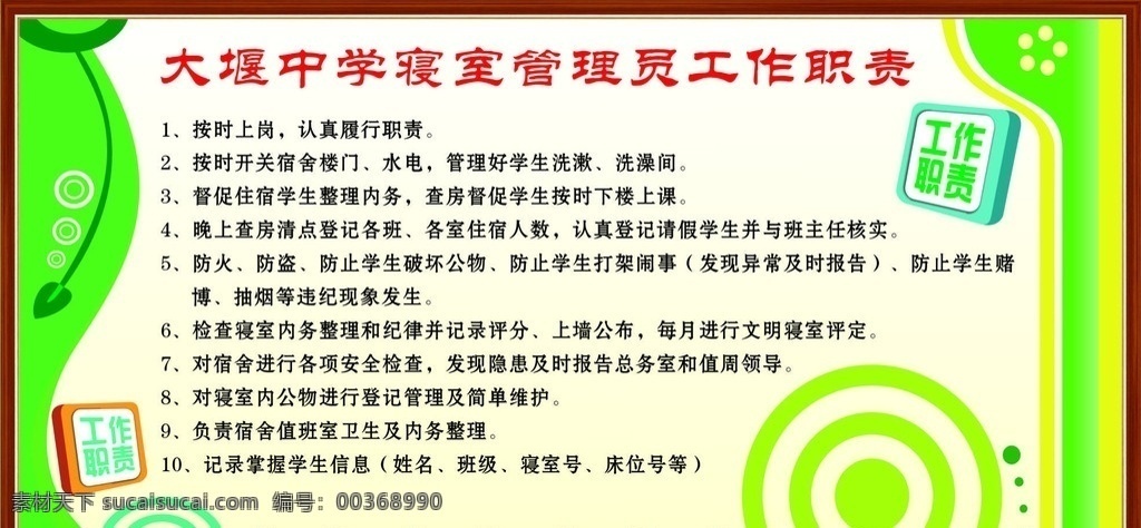 学生 寝室 管理 职责 学校寝室管理 宿舍管理 学生宿舍管理 展板模板 展板 学校展板 矢量