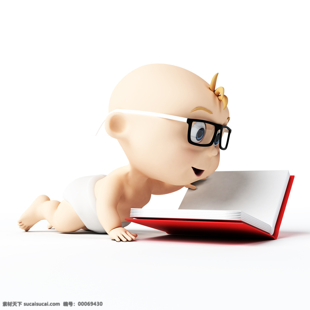 3d 婴儿 宝贝 看书 宝宝 学习 可爱 卡通 3d人物设计 3d设计