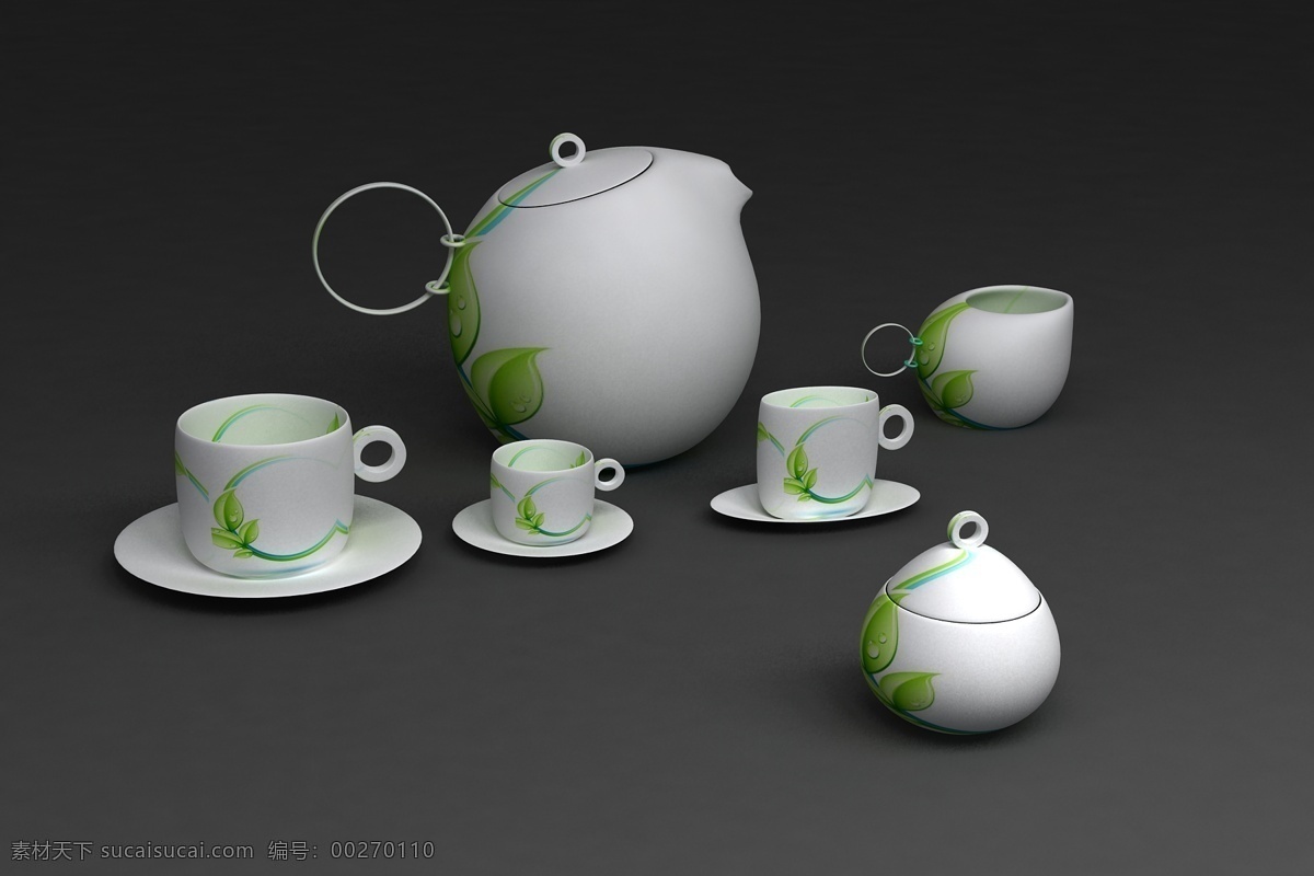 创意 茶壶 3d设计 茶杯 设计素材 模板下载 创意茶壶 psd源文件
