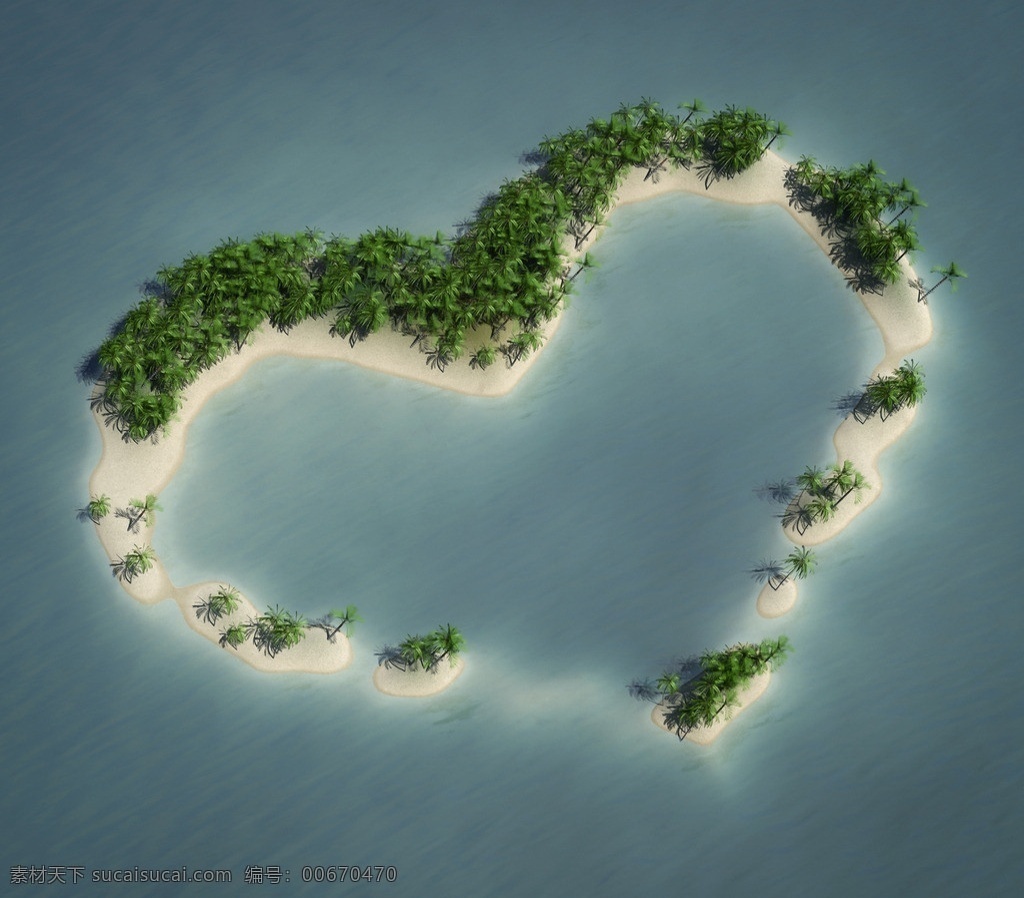 心形岛屿 心形 岛屿 岛 环形海岛 小岛 心 爱心 自然风光 自然景观