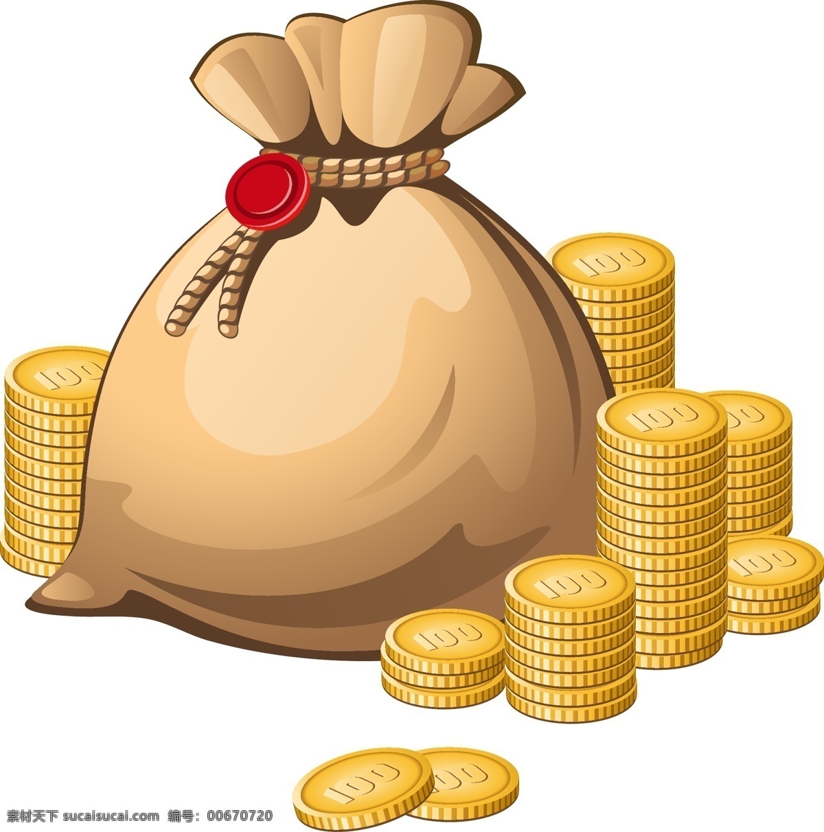 钱袋 美元符号 财富 麻袋 货币符号 金融货币 投资理财 金融 货币 商务金融 白色