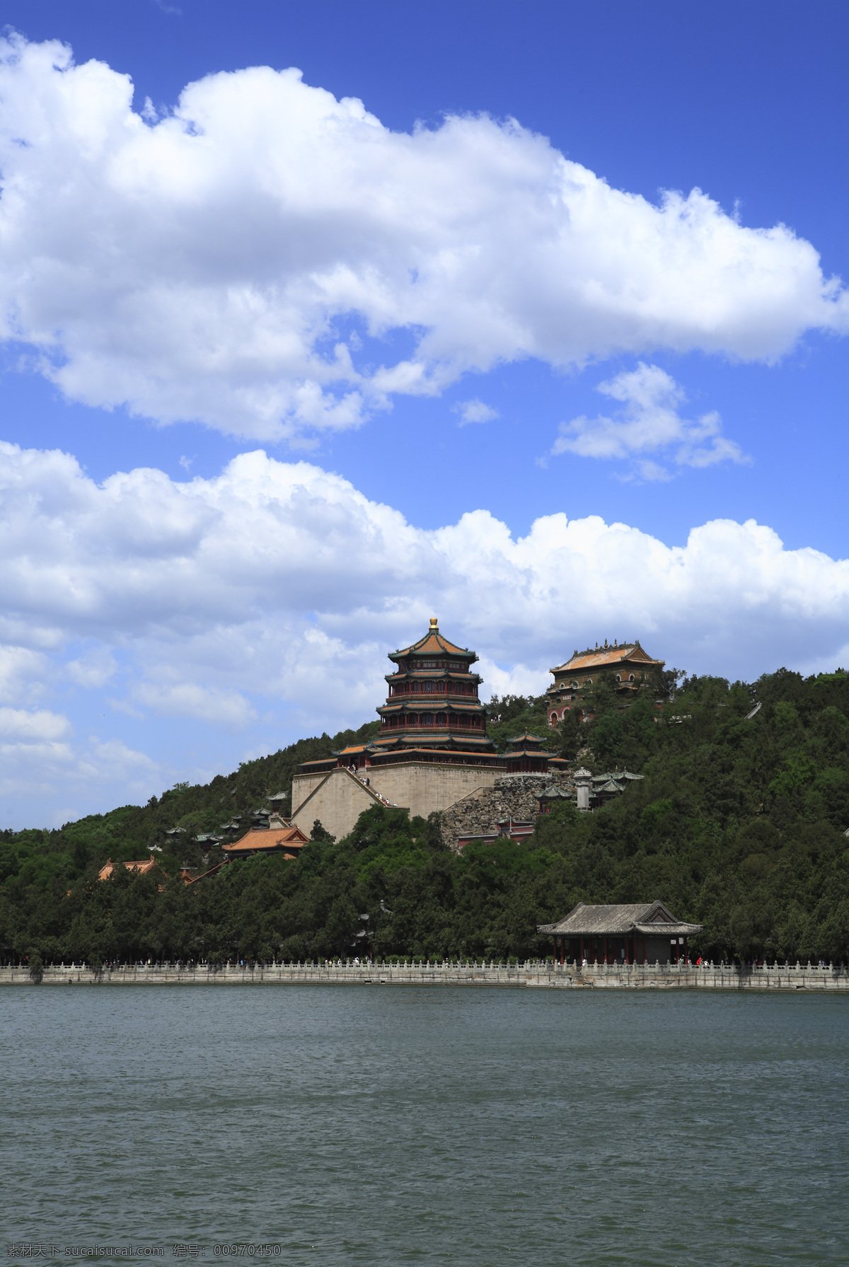 颐和园 万寿山 佛香阁 蓝天 昆明湖 湖泊 国内旅游 旅游摄影 园林建筑 建筑园林