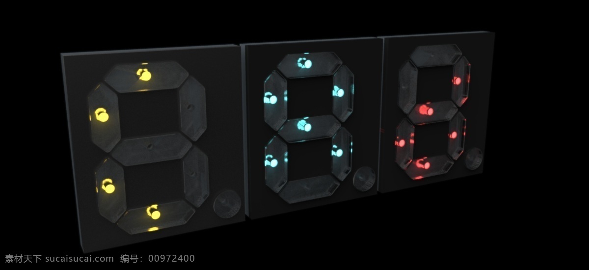 七 段 显示器 有机玻璃 激光切割 led显示 3d模型素材 其他3d模型