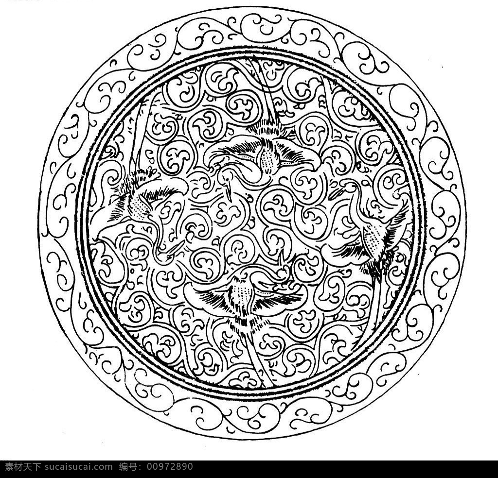 唐代素材 唐朝 古代 古典 图案 花边 底纹 黑白 底纹边框 花边花纹 设计图库