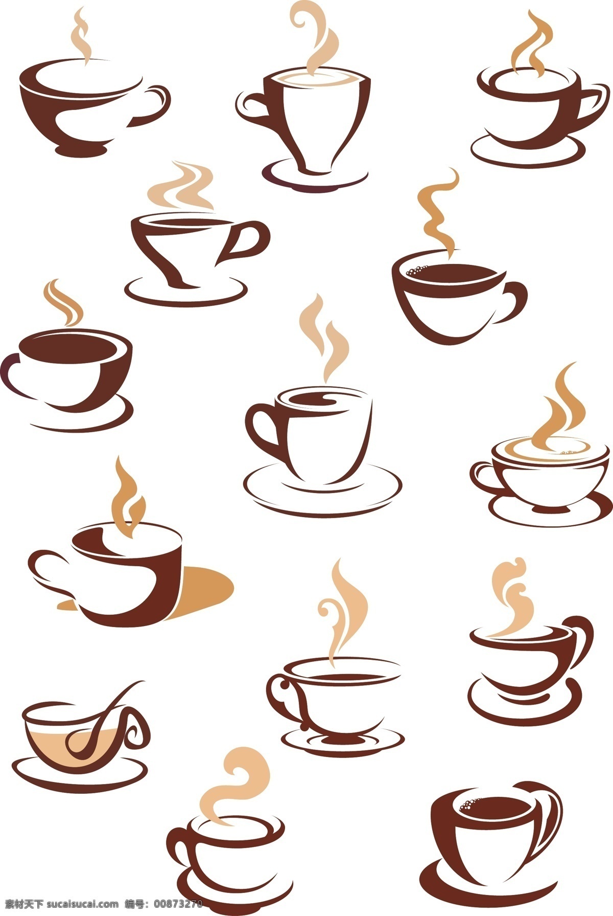 咖啡 图标 矢量 茶 设计元素 高清 源文件 工作 广告装饰图案