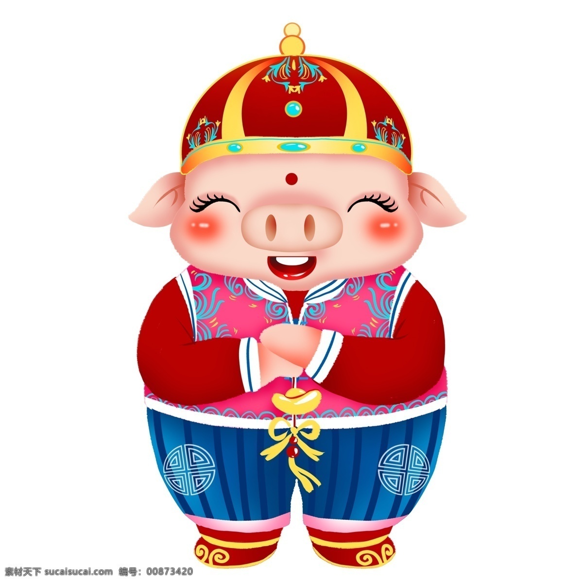 2019 年 猪年 小 猪 动物 元素 卡通 装饰 可爱 喜庆 透明素材 手绘 金猪 猪猪 免抠元素