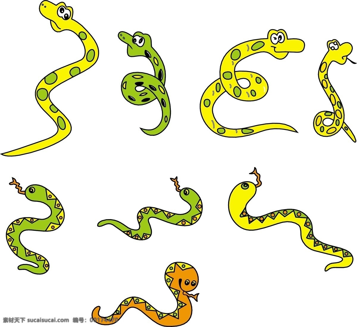 蛇图 小蛇 毒蛇 爬行动物 矢量 野生动物 生物世界 舞蛇 蛇胆 卡通蛇 可爱蛇