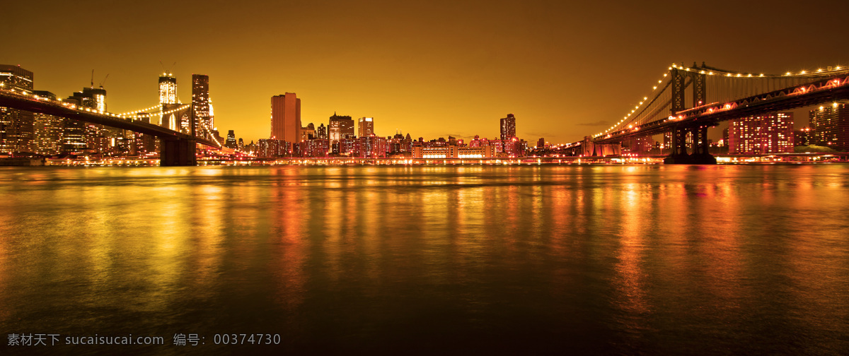 纽约桥梁风景 纽约风景 夜景 布鲁克林 曼哈顿大桥 摩天大楼 美丽城市风景 城市风光 城市景色 高楼大厦 繁华都市 环境家居 黑色