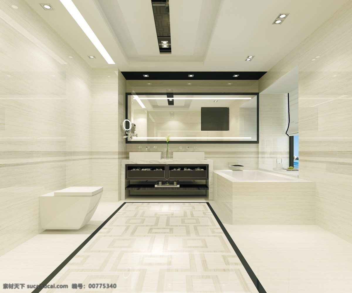 卫生间 洗手间 卫浴 效果图 3d效果图 3d设计 3d作品 白色
