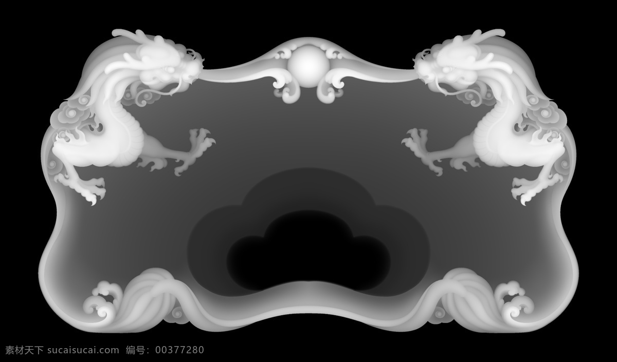 双龙茶盘 浮雕图 电脑雕刻图 灰度图 cnc雕刻图 bmp
