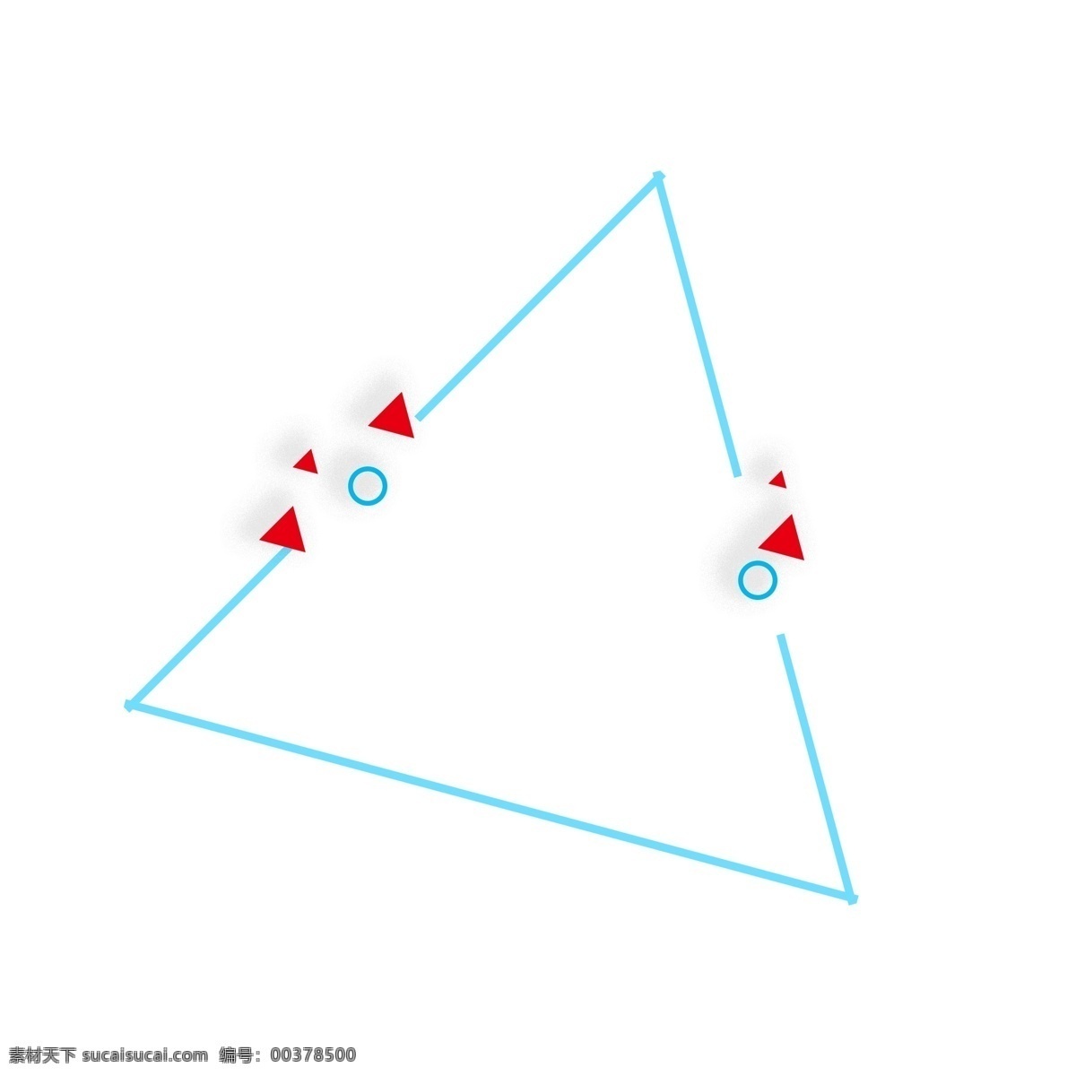 手绘 蓝色 三角形 边框 卡通手绘 水彩 几何图形 红色 圆圈 圆形 小清新 不规则图形 创意