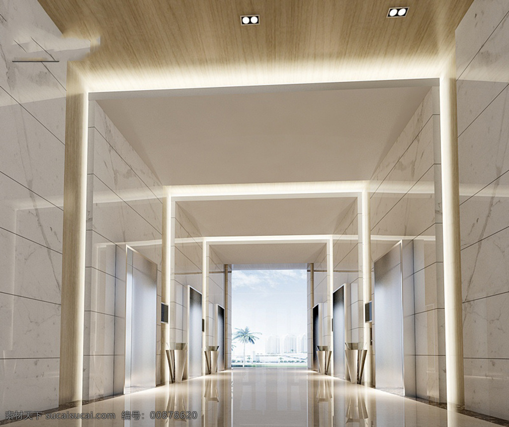 电梯 口 3d 模型 3d模型 时尚现代 室内设计 电梯口 3d模型素材 室内装饰模型