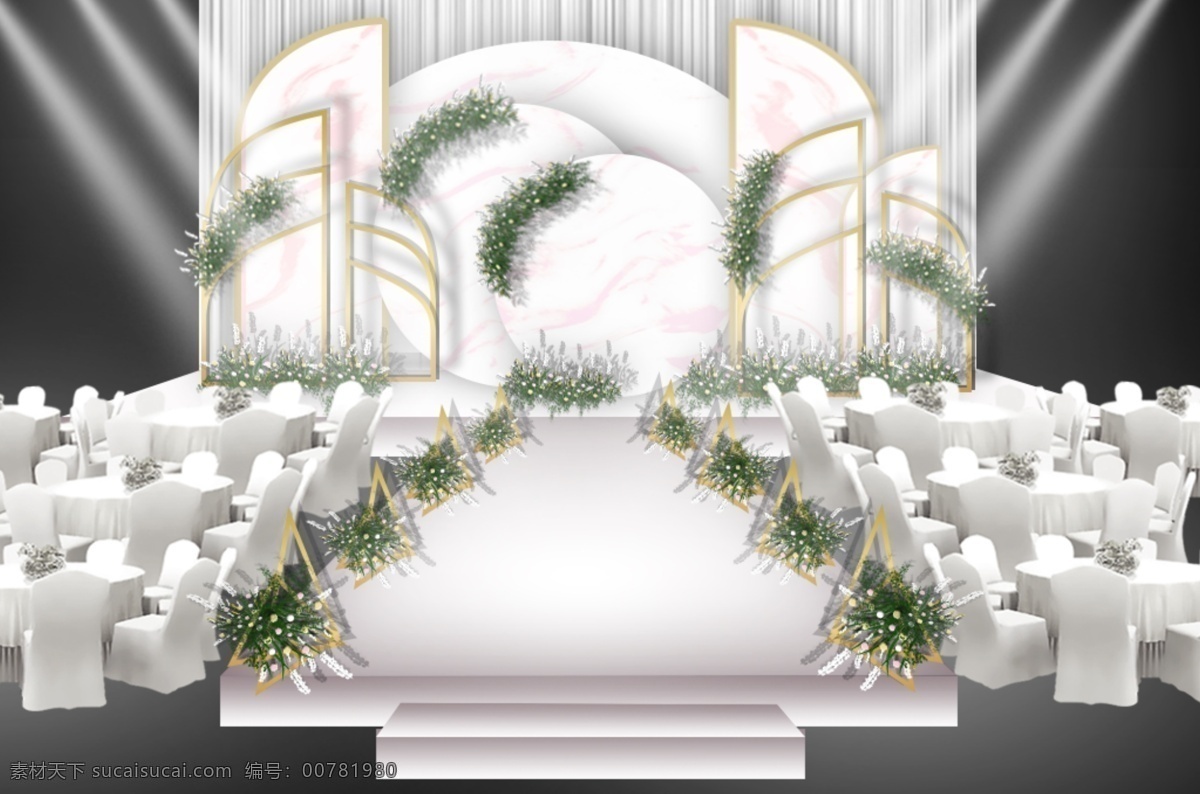 粉色 简约 大理石 婚礼 舞台 效果图 粉色大理石 花艺素材 婚礼效果图 大理石素材 布幔