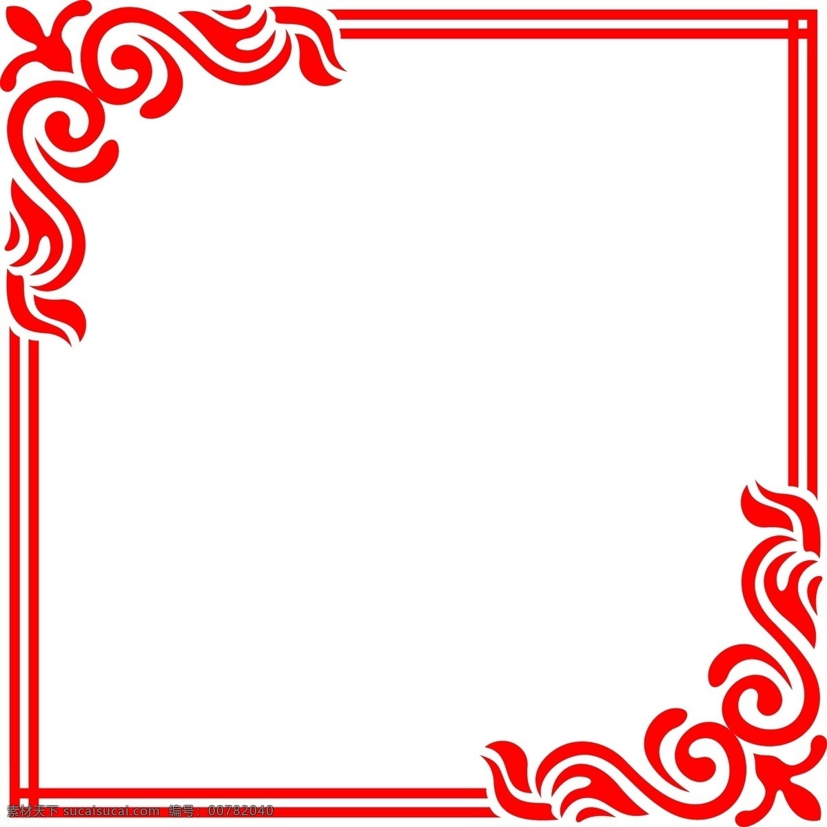 矢量 欧式 红色 正方形 海报 边框 彩色 装饰 平面设计 原创 透明底 免抠 节日 海报装饰 清新 通用 标题框 海报边框