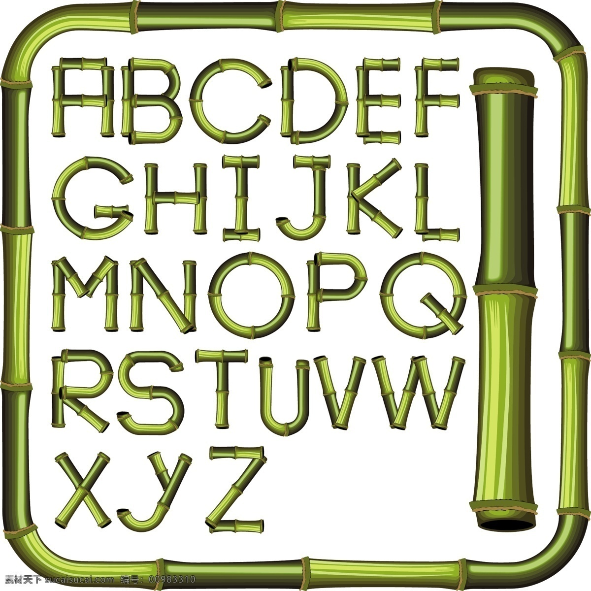 26个字母 符号 其他设计 其他矢量 矢量素材 数字 形状 英文 字母 矢量 模板下载 英文字母 竹子 质感 拉丁字母 矢量图 艺术字