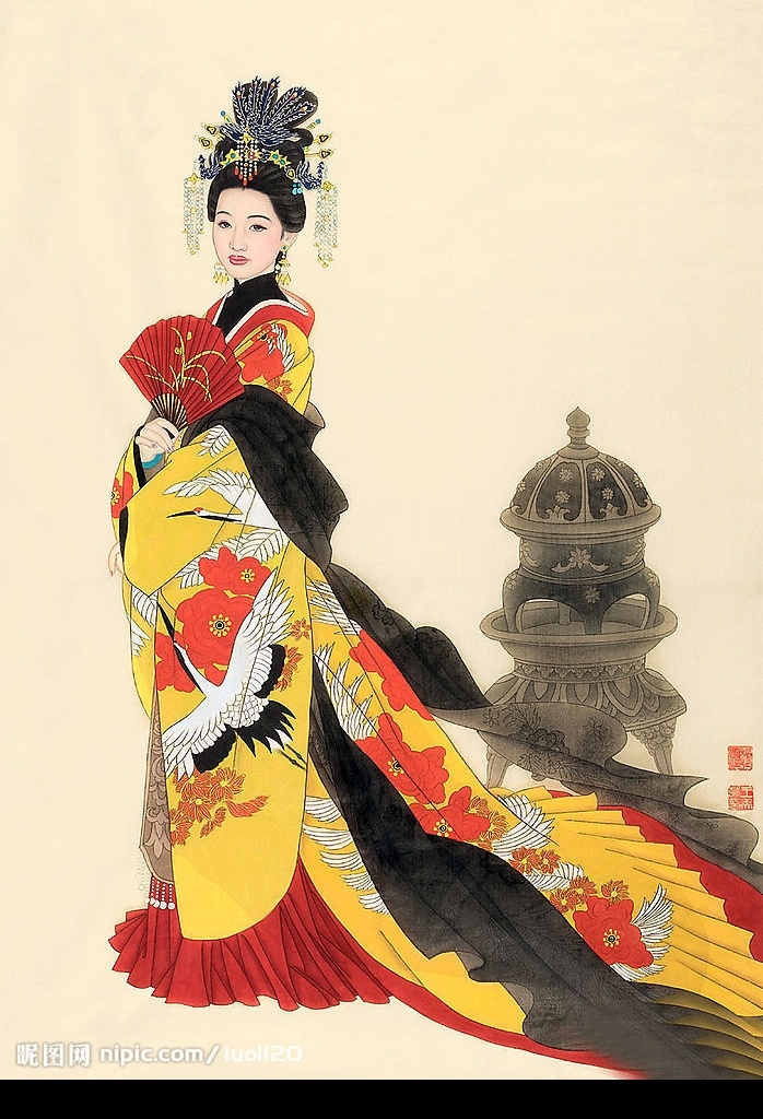 仕女图 王美芳 赵国经 人物集锦 近代绘画 国画 名画 人物 美女 古装美女 宫装美女 古画 仕女 文化艺术 绘画书法 设计图库