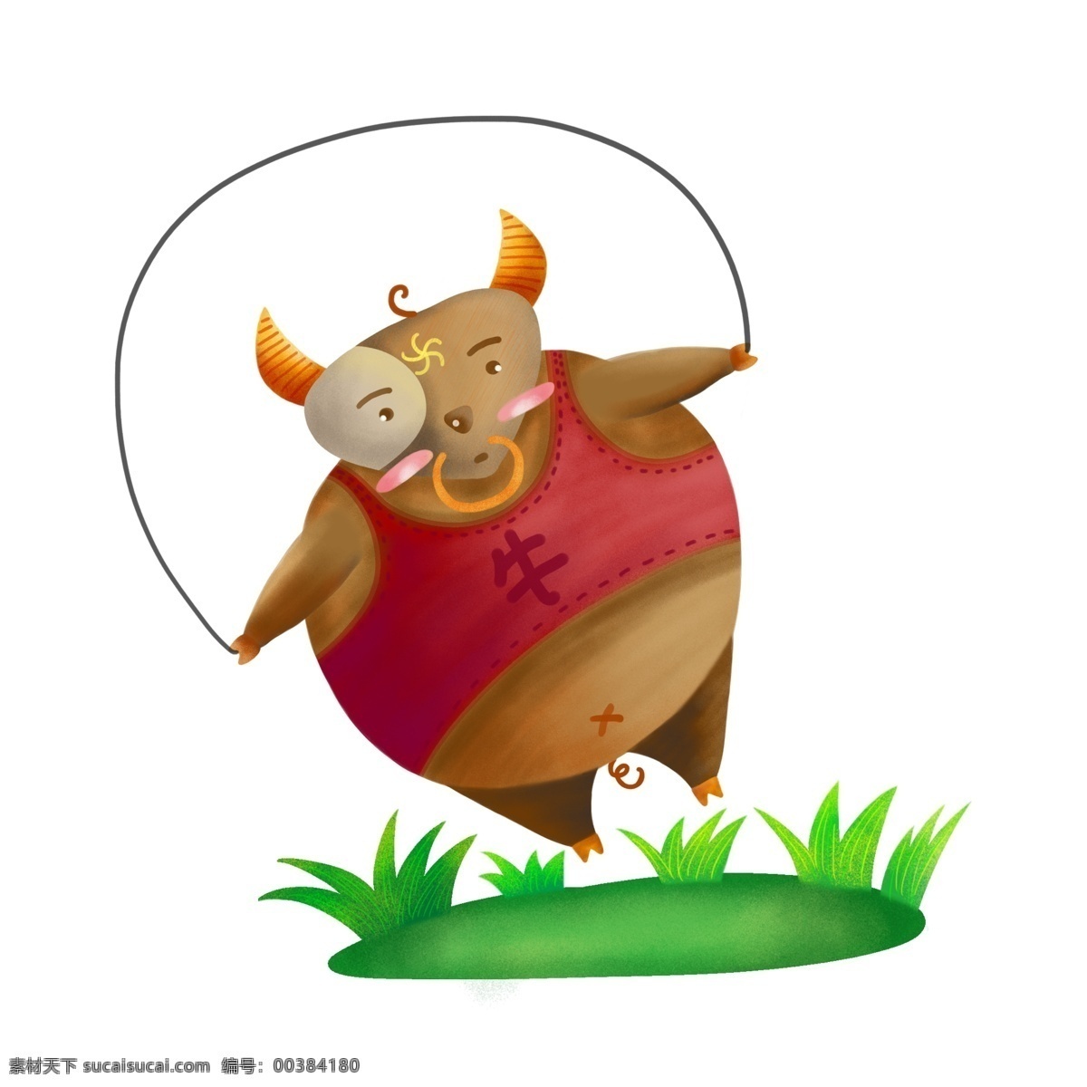 小胖 牛 可爱 胖 动物 原创 肌理 插画 元素 胖动物 小胖牛 卡通 肌理插画 设计元素 psd格式