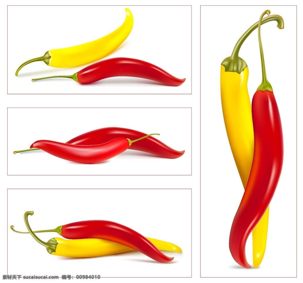 尖椒免费下载 辣椒 红黄色尖椒 辣椒矢量图形 其他矢量图