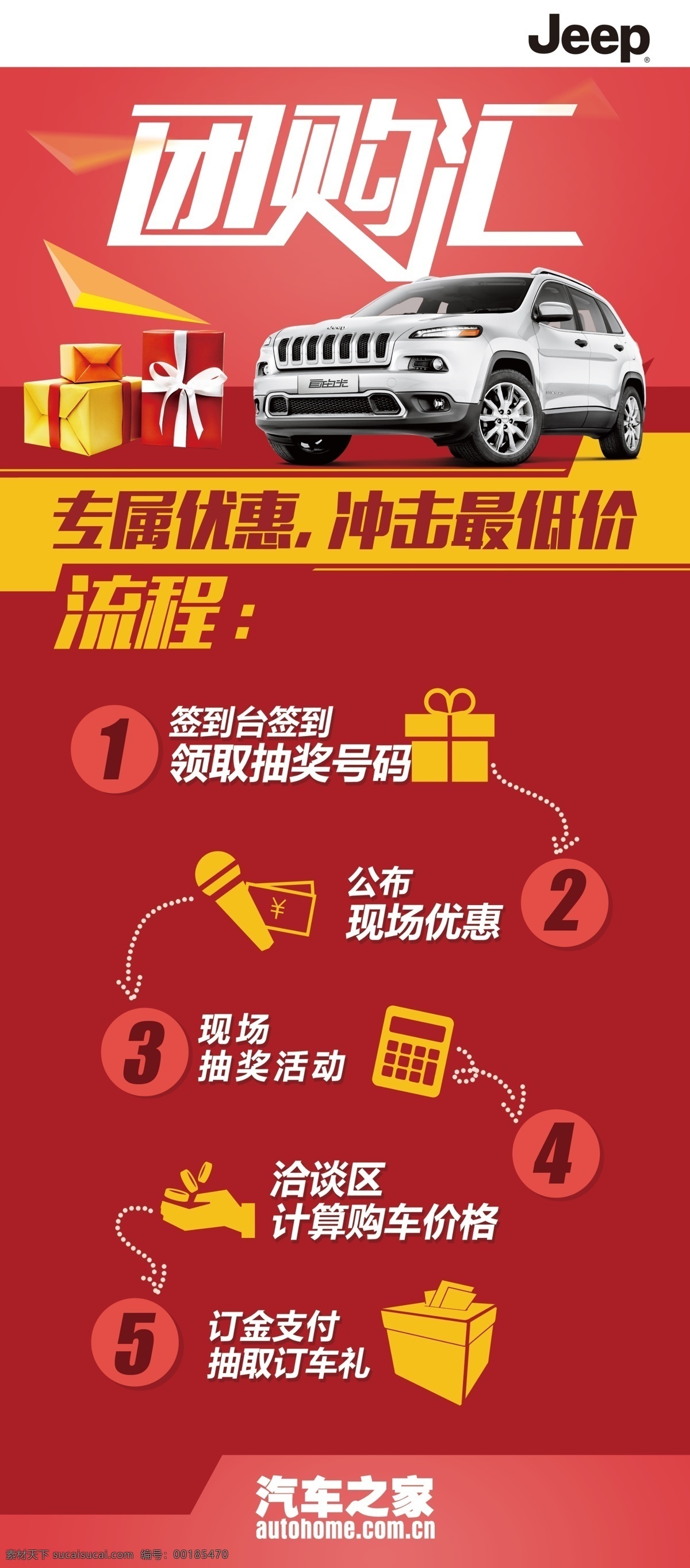 团购汇展架 团购汇 团购会 团购会流程 汽车展架 汽车易拉宝 jeep 汽车之家 汽车团购 汽车活动 活动展架 活动流程