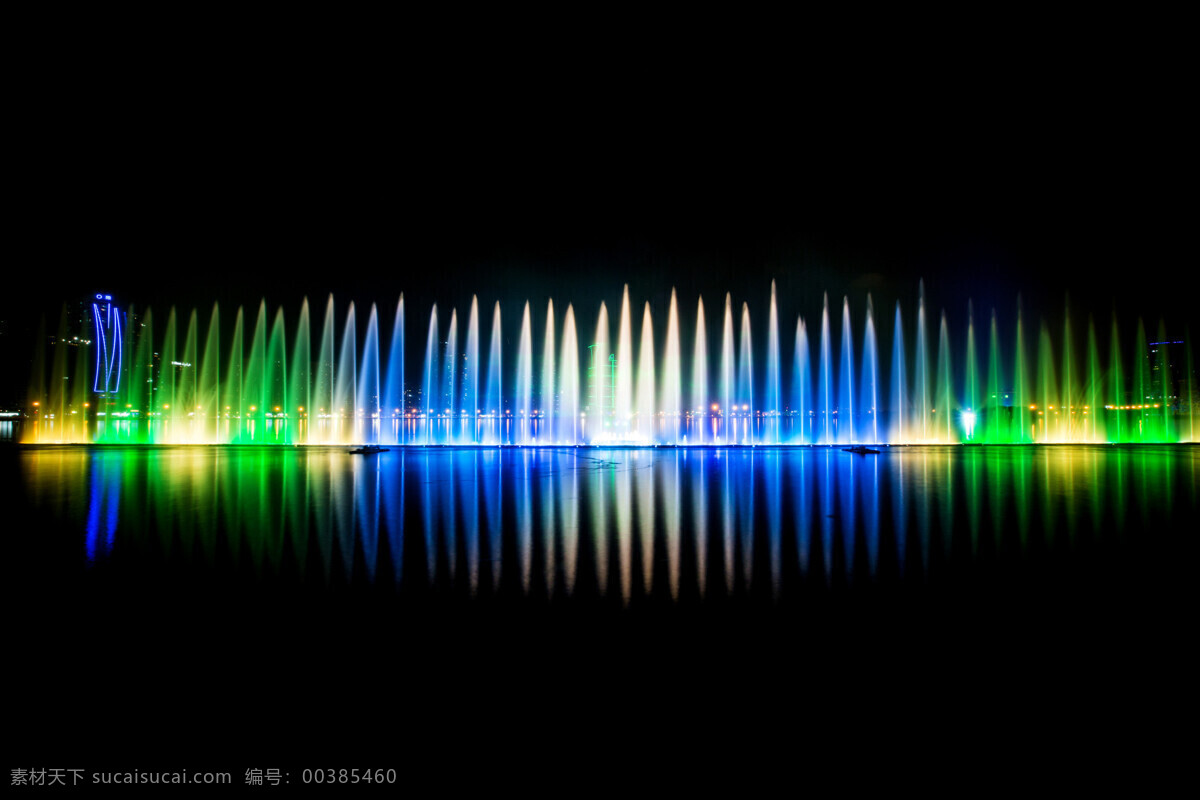音乐喷泉 音乐 喷泉 水 夜景 西湖喷泉 灯光 彩色 好看 漂亮 完美 射线 背景 自然景观 自然风景