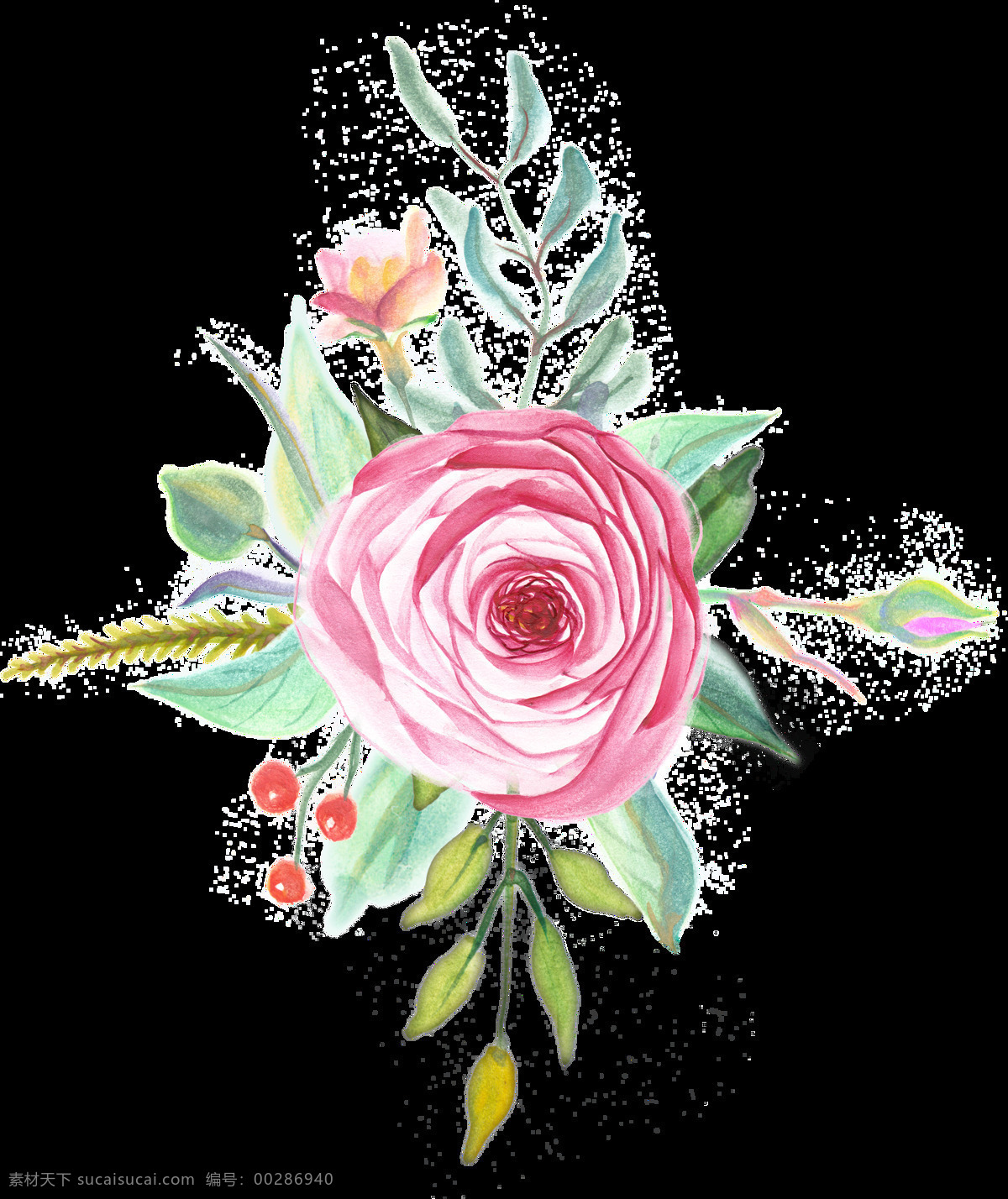 花朵 支架 透明 装饰 粉色 花蕊 免扣素材 透明素材 装饰图案