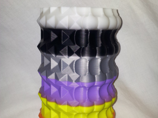 双面 花瓶 v4 3d打印模型 艺术时尚模型 ao101 lulzbot 多种颜色