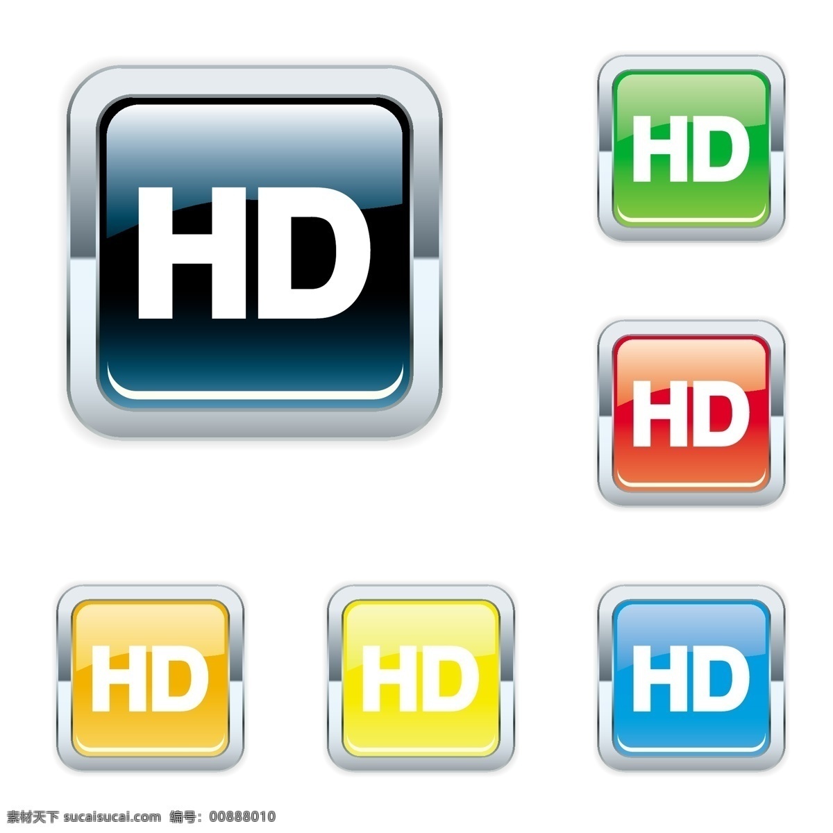 款 hd 按钮 矢量 eps格式 电视 方形 屏幕 矢量素材 液晶电视 圆形 数据线插头 矢量图 其他矢量图