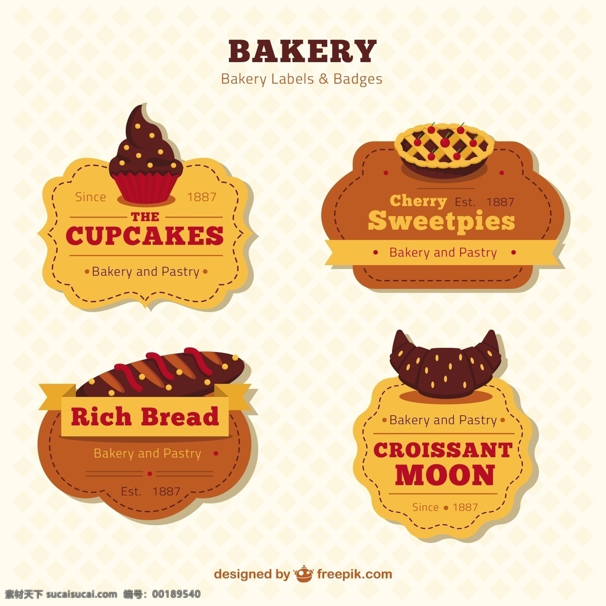蛋糕 标签 徽章 葡萄酒 食品 复古 面包 色带 糖果 糕点 牛角包 产品展示