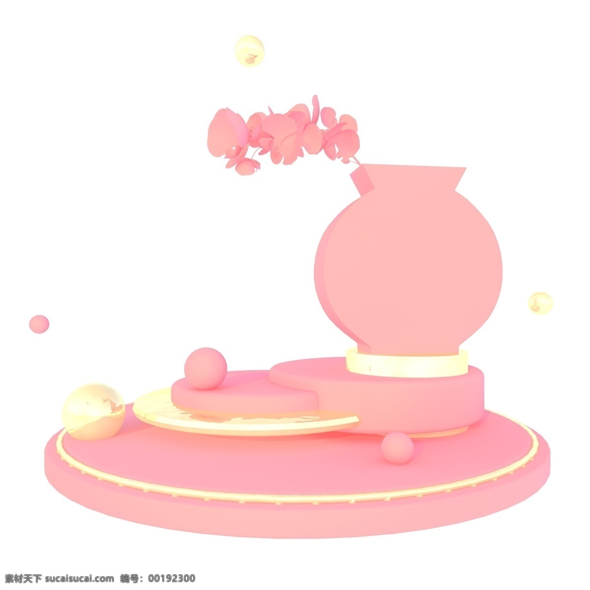 立体 大 花瓶 舞台 立体舞台 创意 粉色 花