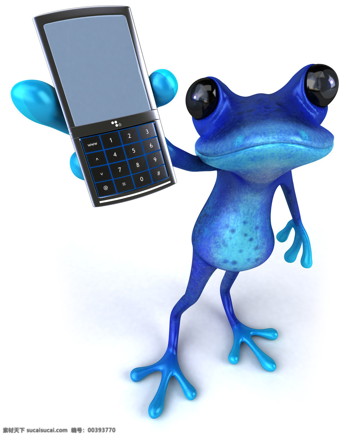 手 手机 青蛙 蓝色青蛙 卡通青蛙 插画 3d模型 卡通动物 生物世界