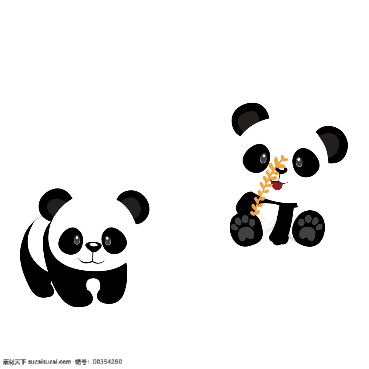卡通 可爱 国宝 熊猫 商用 元素 动物 插画