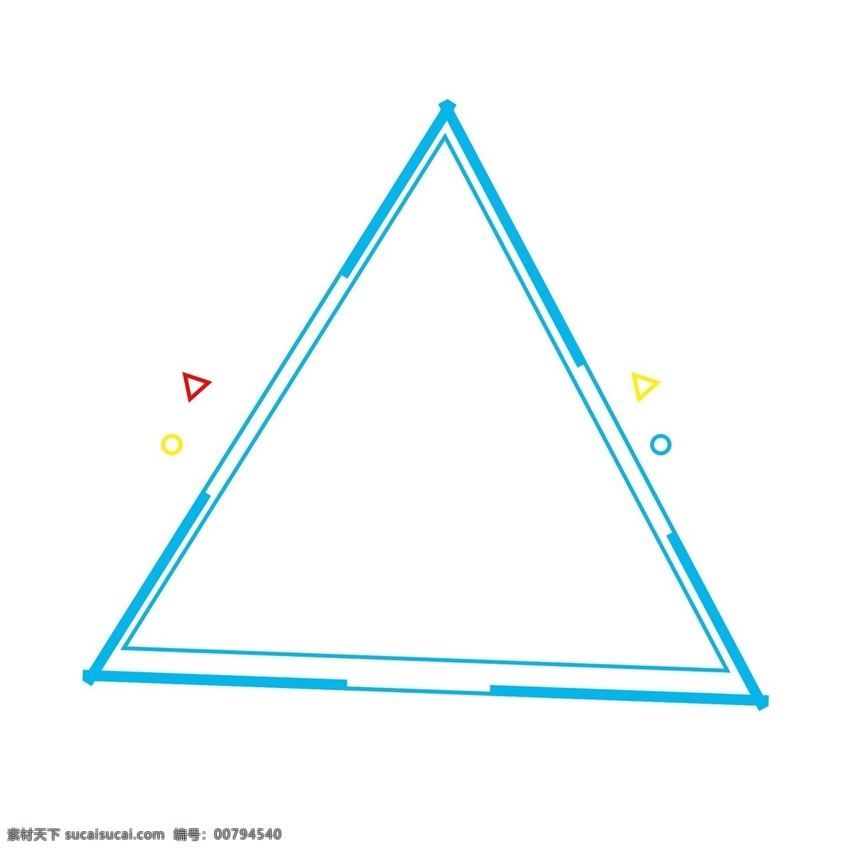 手绘 蓝色 三角形 边框 卡通手绘 水彩 科技图形 创意 红色 黄色 小清新 几何图形