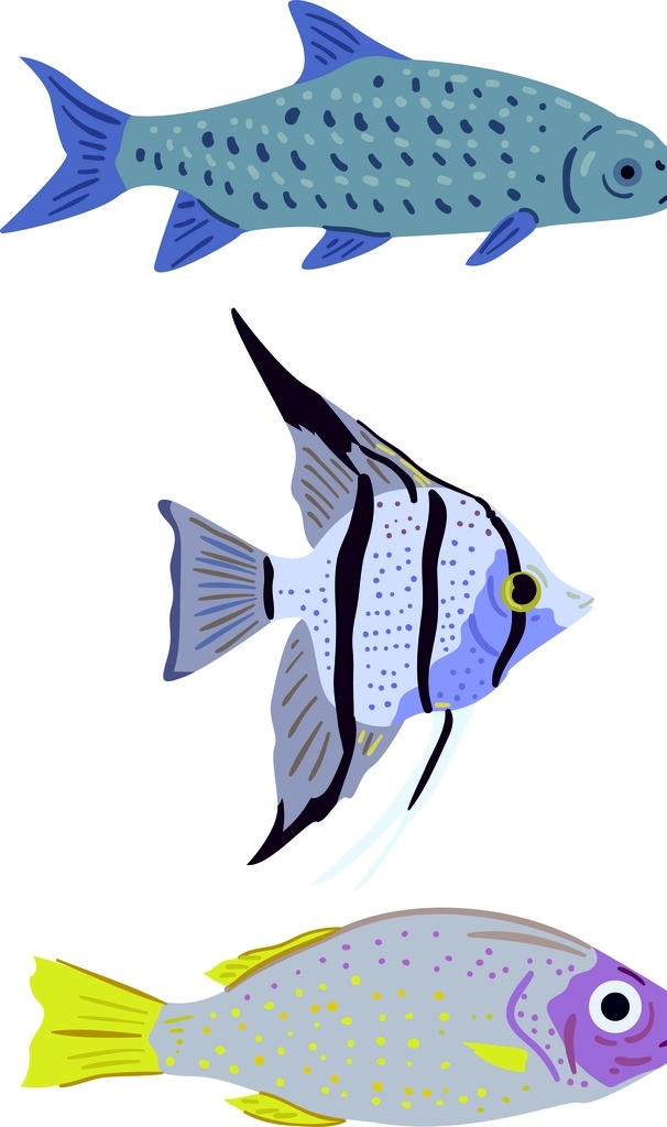 扁平化 彩色 鱼 海洋动物 彩色鱼类 标志图标 其他图标