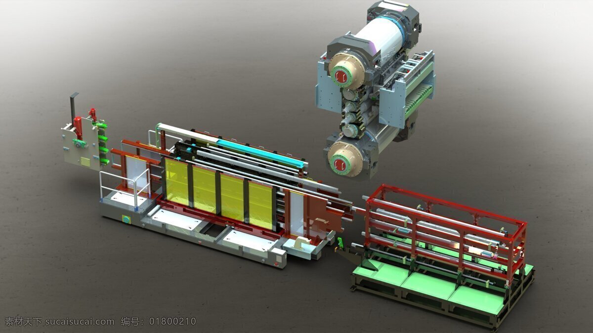 钢 冷轧 加工 机器 零件 滚动 冷 磨 铣 机 3d模型素材 电器模型