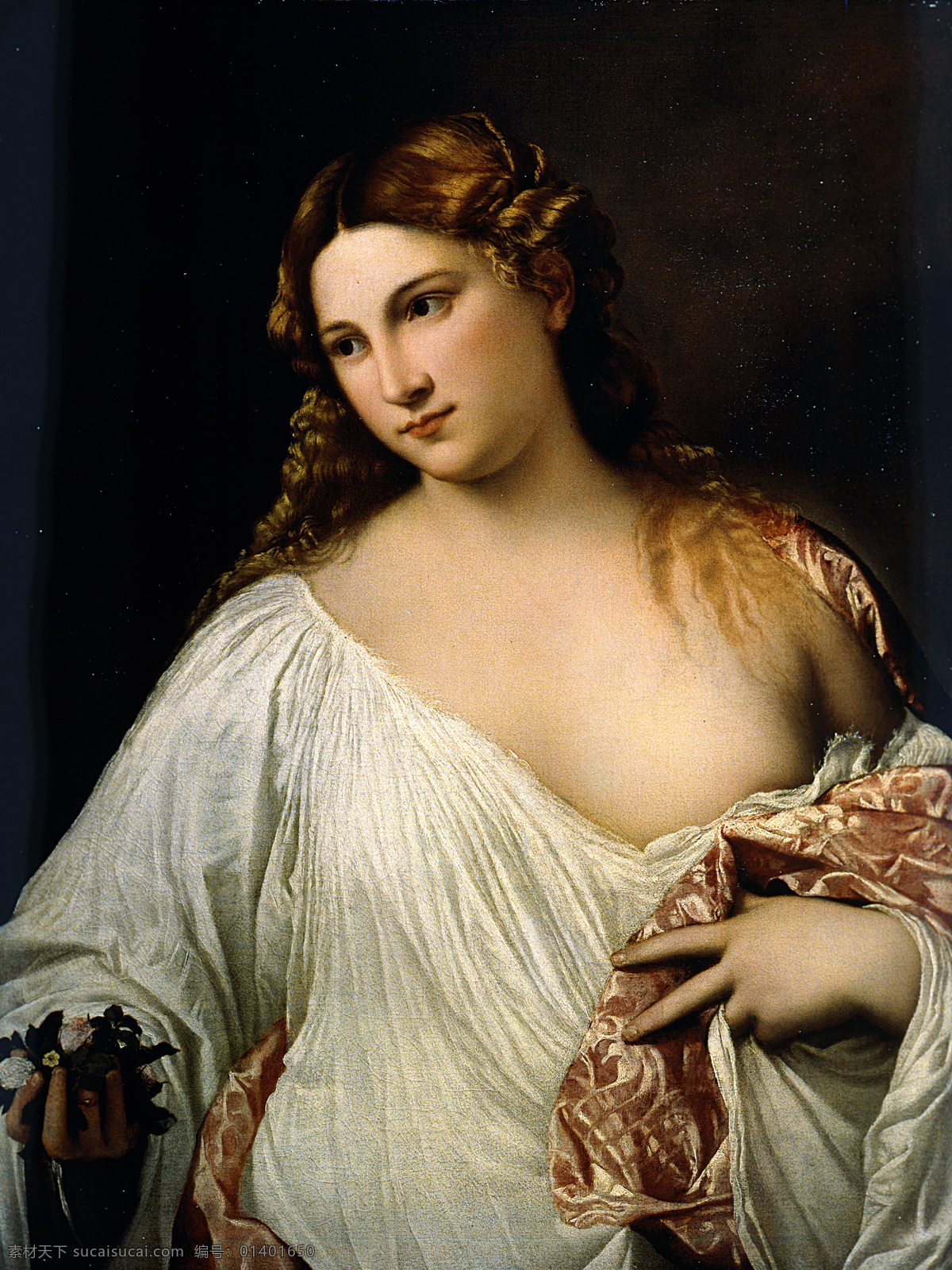 花神 提香 油画 古典 乌菲奇画廊 意大利 人物 肖像 绘画书法 文化艺术