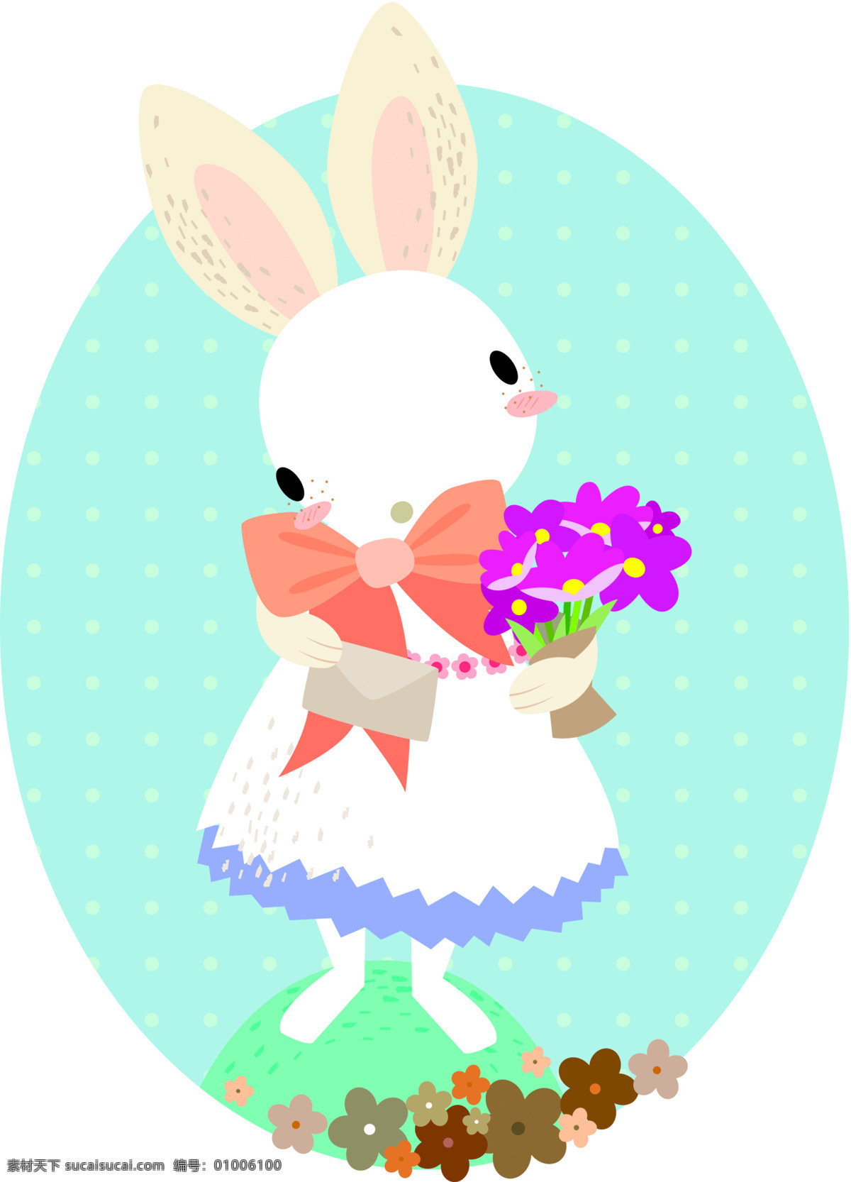 爱情 插画 动漫动画 动物 卡通 卡通兔 可爱 漫画 兔 设计素材 模板下载 小动物 兔子 鲜花 插画集