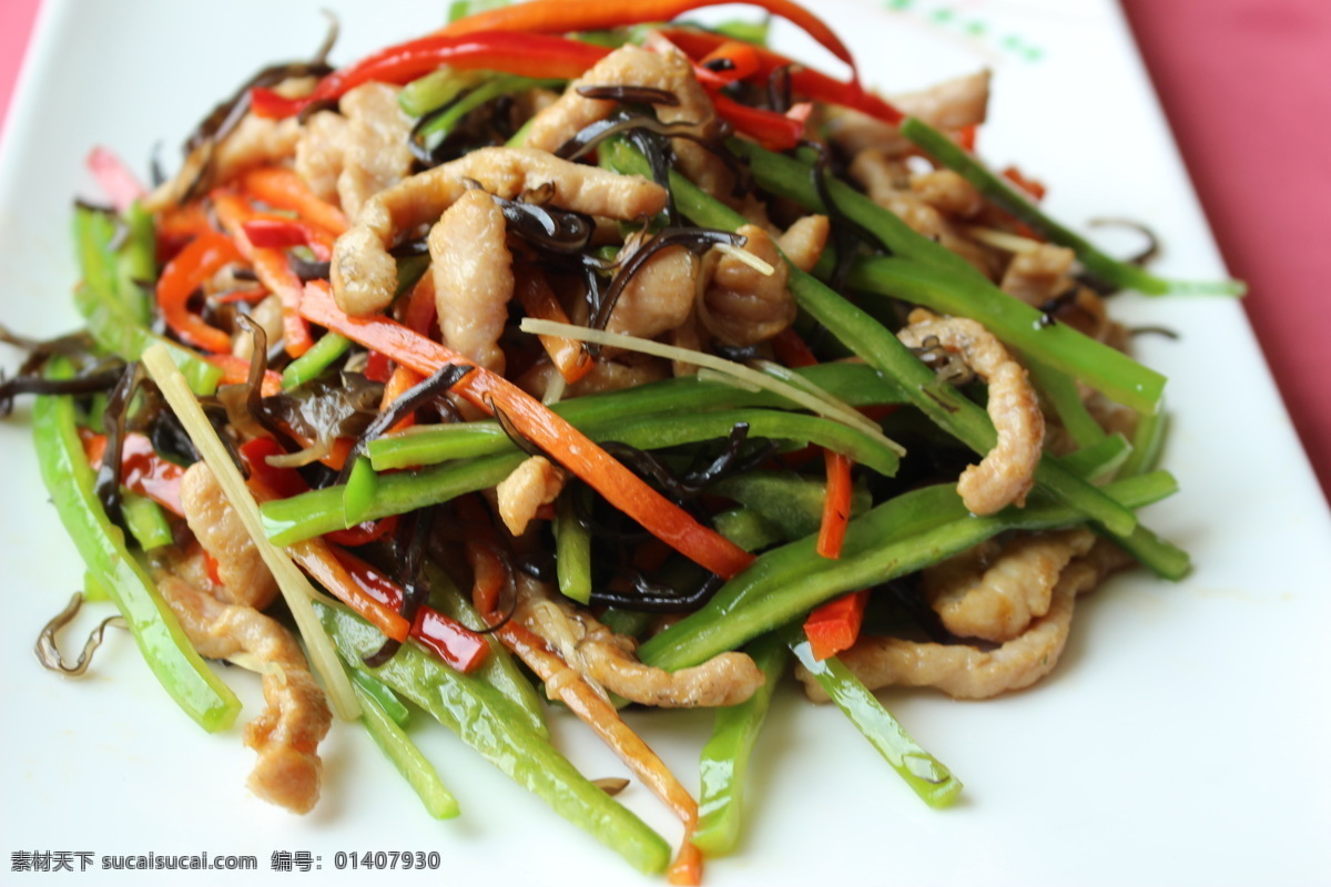 鱼香肉丝 鱼 肉丝 菜椒 红萝卜 炒 餐饮美食 传统美食