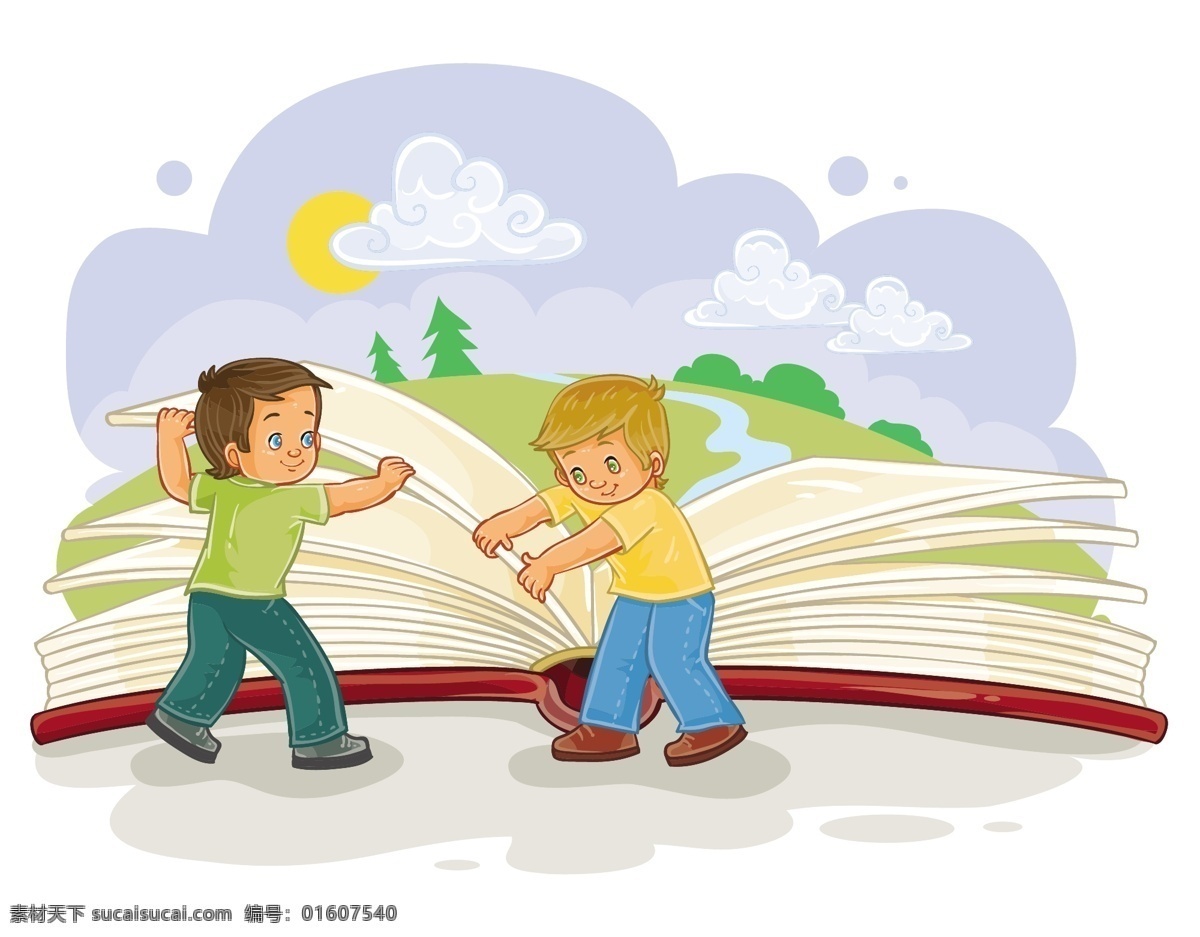 小男孩翻书页 标签 人 婴儿 书籍 儿童 模板 教育 树叶 人物 卡通 可爱 艺术 快乐 孩子 学习 男孩