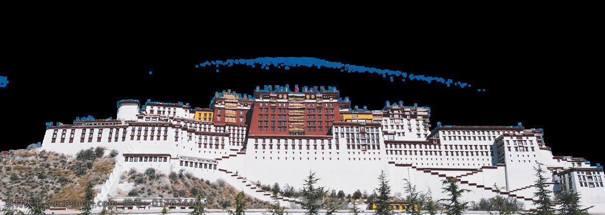 西藏 布达拉宫 建筑 海报 png格式