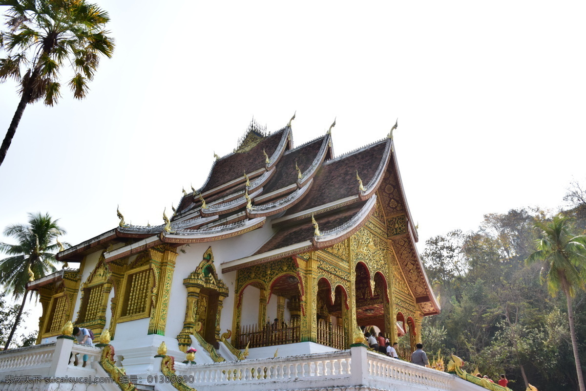庙宇 老挝 琅勃拉邦 香通寺 小乘佛教 宗教 旅游摄影 国外旅游 白色